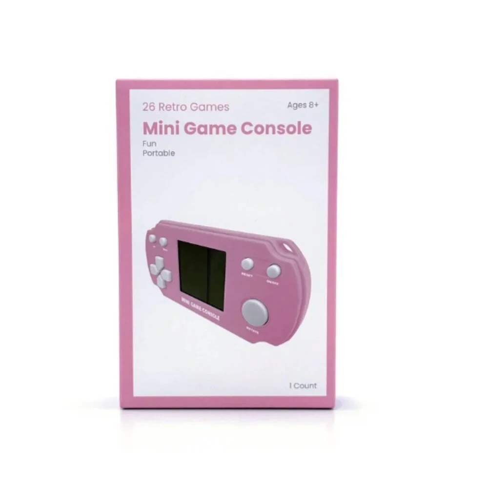 Pink Mini Handheld Game Console 26 Retro Games Portable LCD Gaming System